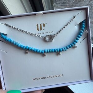 Elegant Blue Beaded Necklace with Silver Accents